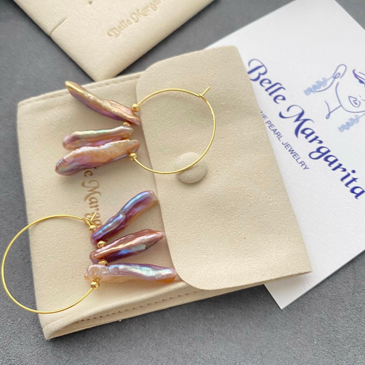 2024 New Collection: natural color pearl earring drop|handmade - Bellemargarita Jewelry