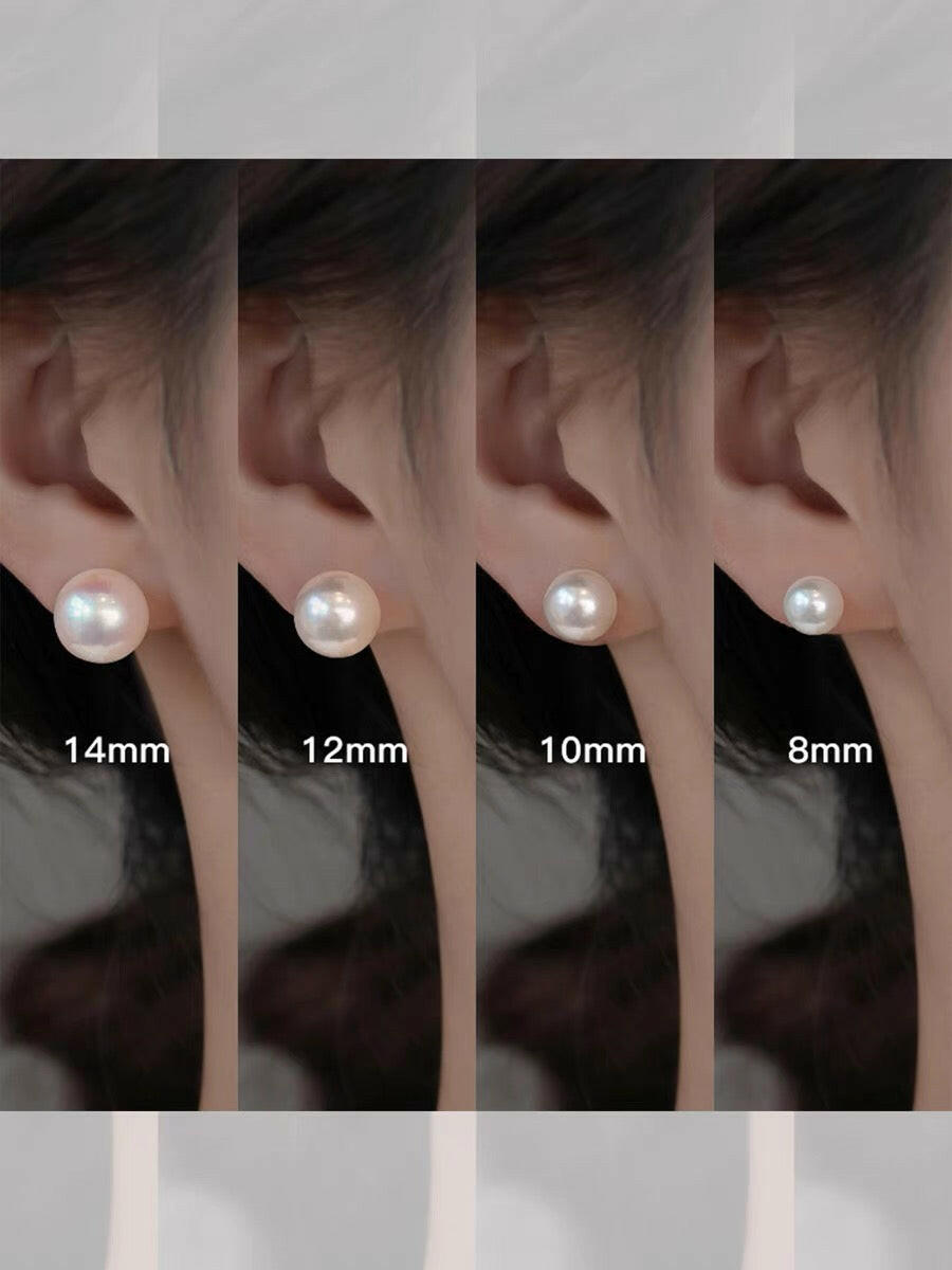 Single fine pearl stud earring 10mm|925 sterling silver - Bellemargarita Jewelry