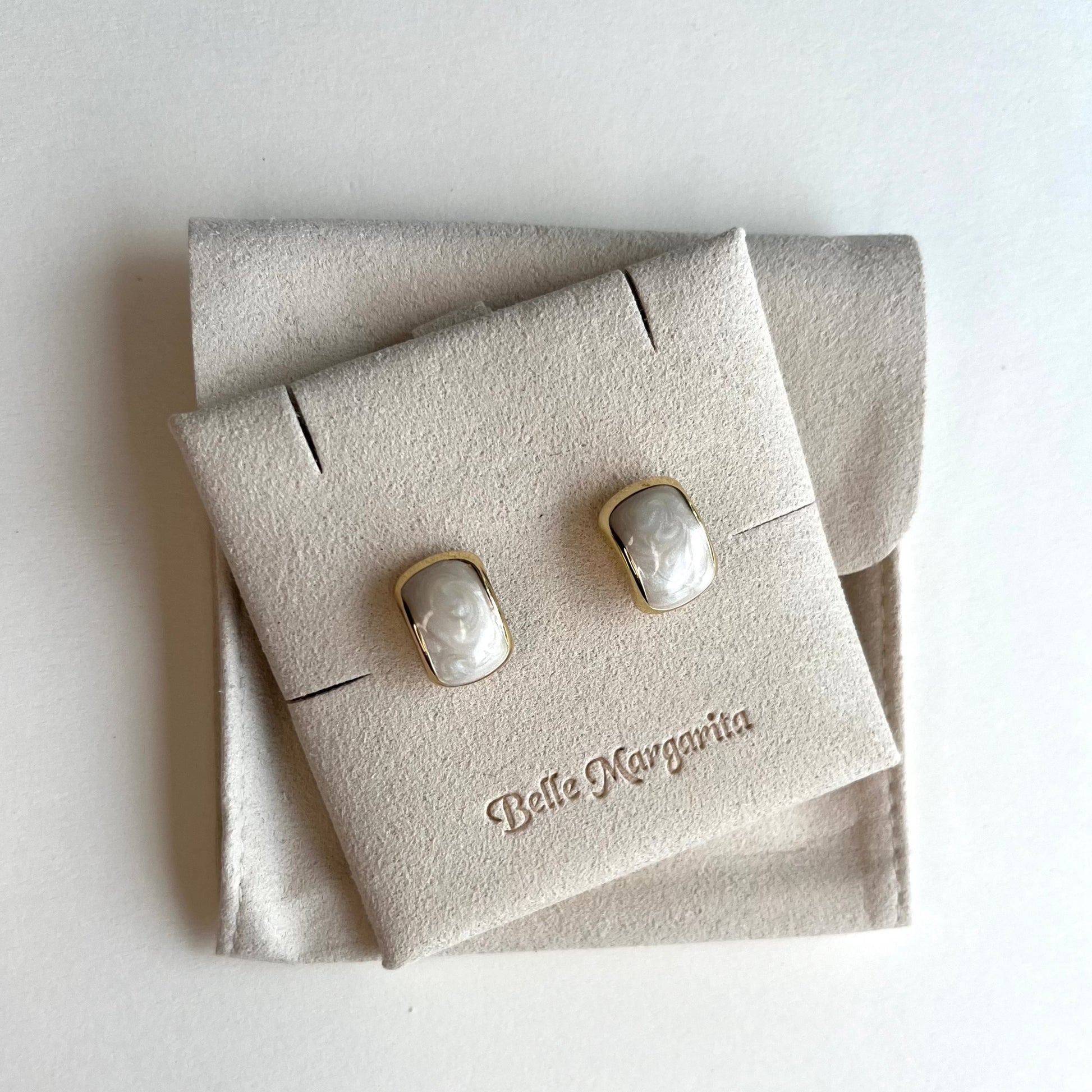 sparkling pearl glow stud earring|925 sterling silver - Bellemargarita Jewelry