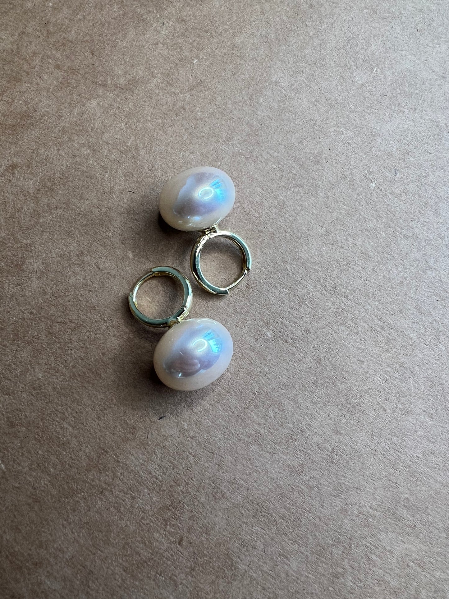 Super shine over size trendy pearl earring - Bellemargarita Jewelry