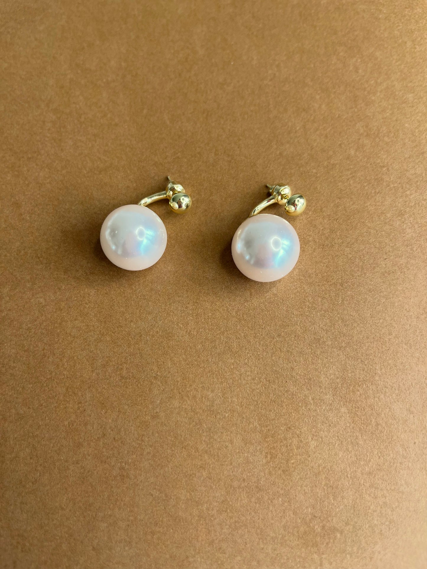 Oversize pearl earring|925 sterling silver - Bellemargarita Jewelry