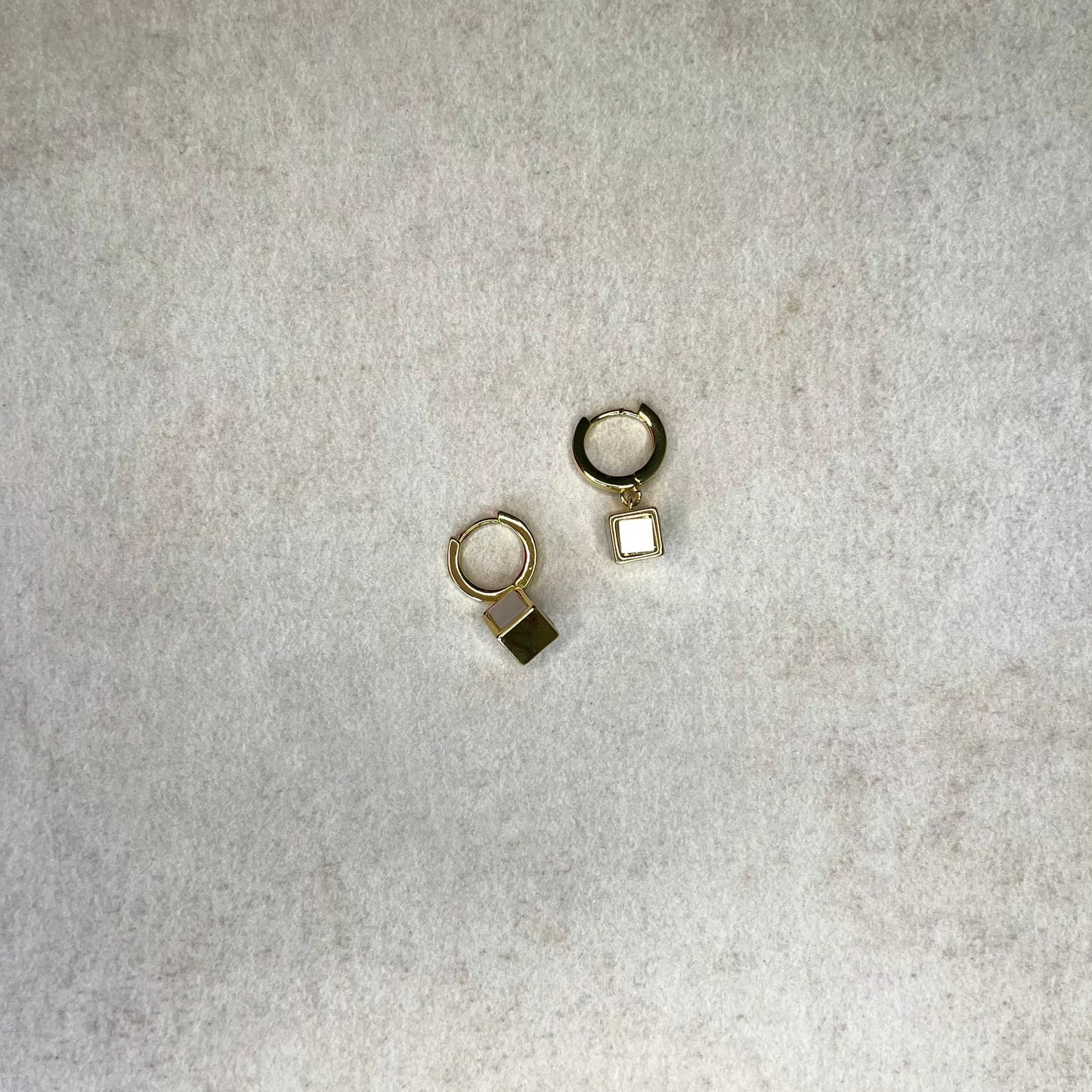 Unique square shape drop earring - Bellemargarita Jewelry