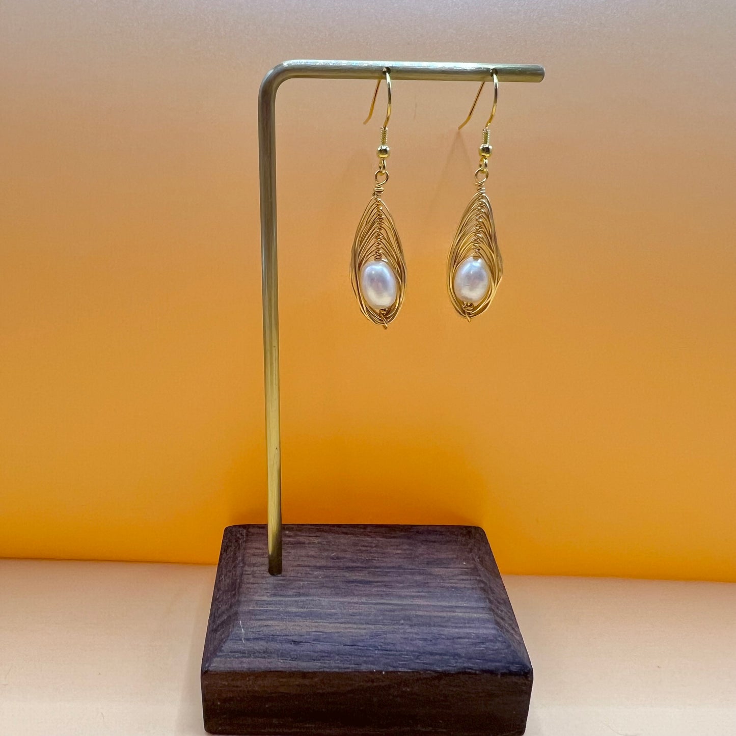 New arrival natural pearl nest shape earring drop|handmade - Bellemargarita Jewelry