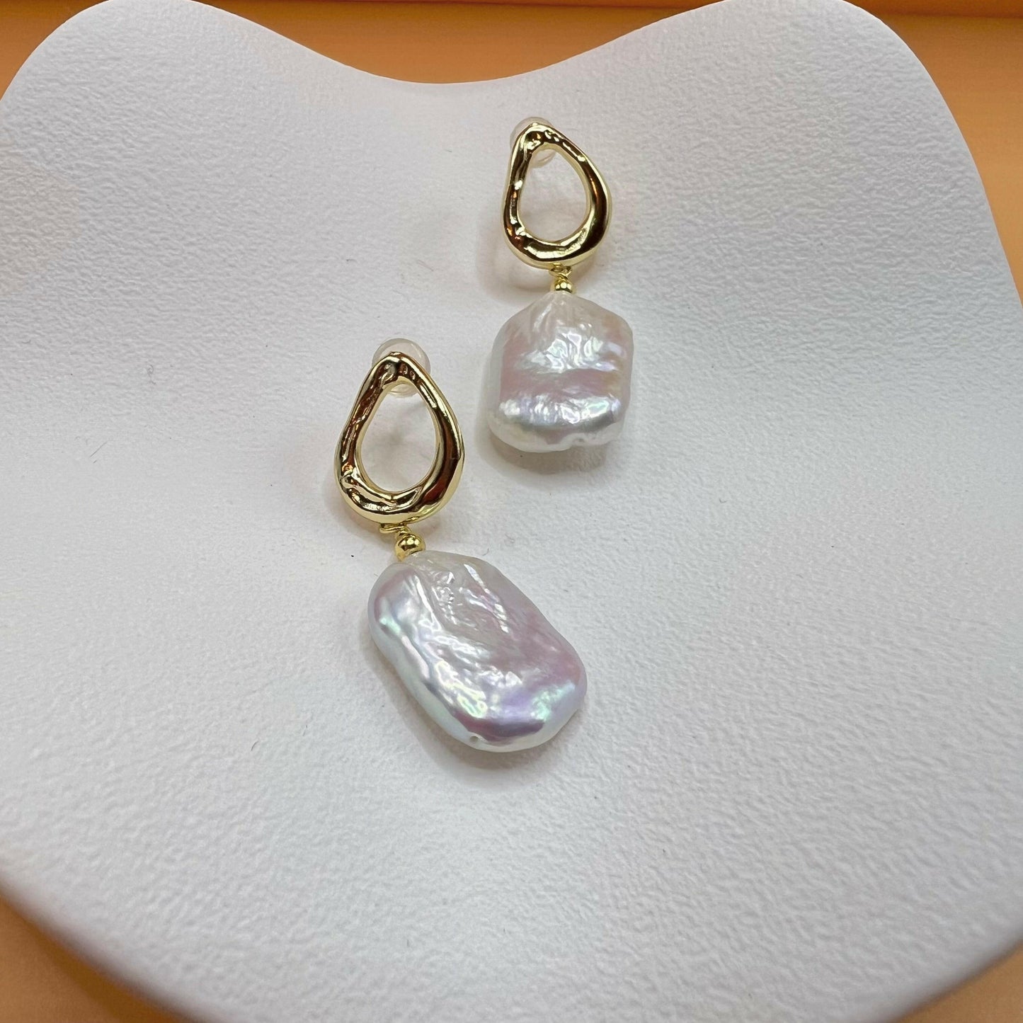 Natural pearl grade AAA earring drop|handmade - Bellemargarita Jewelry