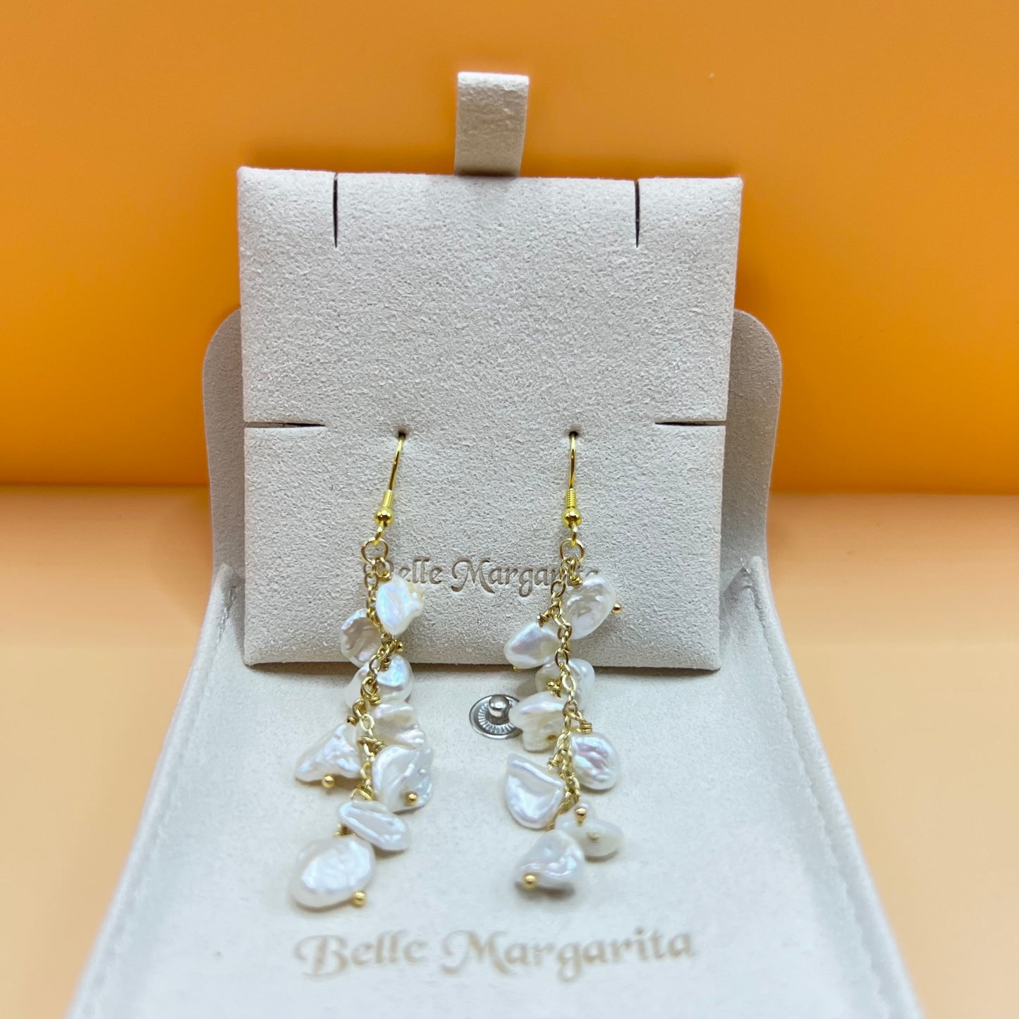 Stylish drop earring freshwater pearls|S925|14K|handmade - Bellemargarita Jewelry
